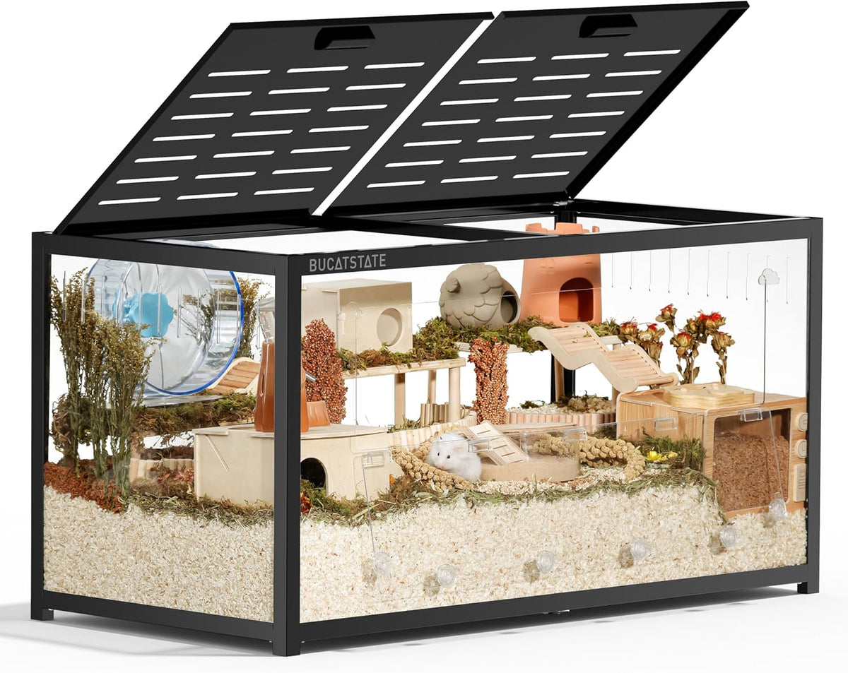 2026 BUCATSTATE Hamsterkäfig 3,0: Metall Rattenkäfig Kleintierkäfig Groß Stapelbar mit Einfacher Montage 120L x 60W x 62H cm für Nager, Mäuse, Zwerghamster (0,72m², Weiß)