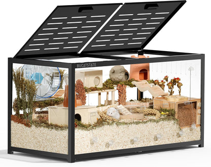 2026 BUCATSTATE Hamsterkäfig 3,0: Metall Rattenkäfig Kleintierkäfig Groß Stapelbar mit Einfacher Montage 120L x 60W x 62H cm für Nager, Mäuse, Zwerghamster (0,72m², Weiß)