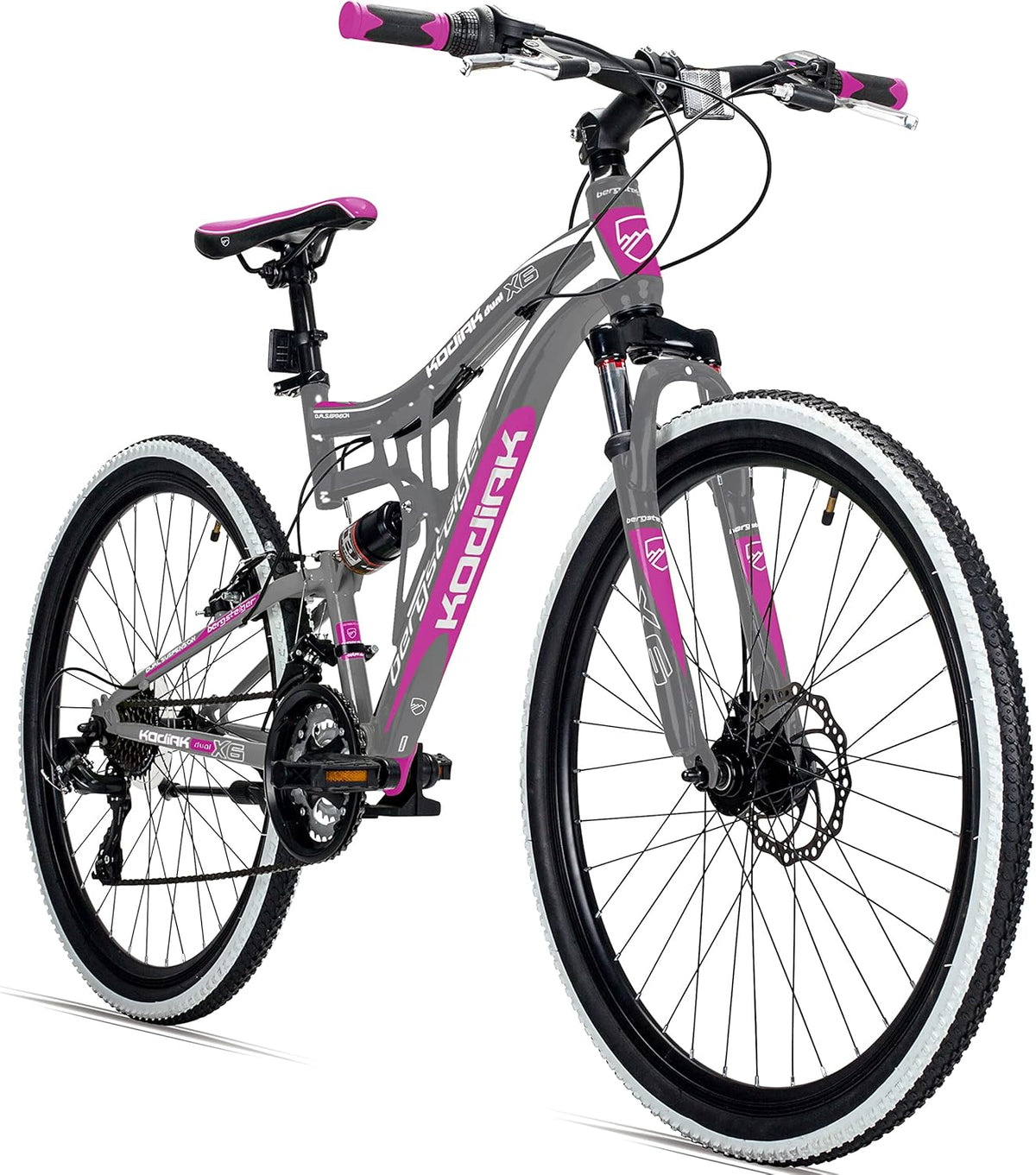 2026 Bergsteiger Kodiak 26 Zoll, 29 Zoll Mountainbike, Scheibenbremse, Shimano 21 Gang-Schaltung, Vollfederung, Fully MTB für Jungen, Mädchen, Damen & Herren