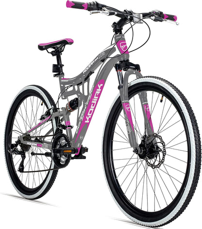 2026 Bergsteiger Kodiak 26 Zoll, 29 Zoll Mountainbike, Scheibenbremse, Shimano 21 Gang-Schaltung, Vollfederung, Fully MTB für Jungen, Mädchen, Damen & Herren