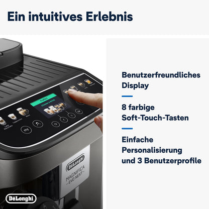 2026 De'Longhi Magnifica Evo ECAM 292.81.B Kaffeevollautomat mit LatteCrema Milchsystem, 7 Direktwahltasten für Cappuccino, Espresso und weitere Kaffeespezialitäten, 2-Tassen-Funktion, Schwarz