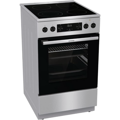 2026 Gorenje GECS5C70XPA Elektro-Standherd mit Glaskeramik-Kochfeld / 50cm / 70 Liter/GentleClose/Schnellaufheizung/AirFry/ExtraSteam/Pizzamodus 300°C/Teleskopauszüge/AquaClean/BräterZone/schwarz