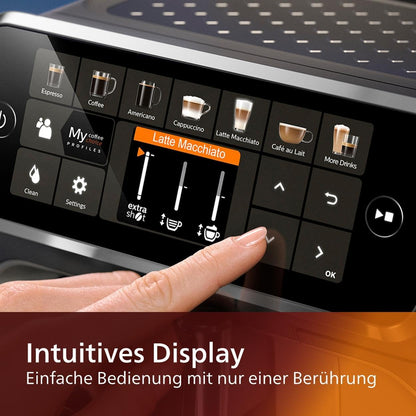 2026 Philips Serie 5400 Kaffeevollautomat - Genießen Sie 12 Getränke, schnell reinigendes LatteGo, intuitives TFT-Display, anpassbare Kaffeeeinstellungen, erstklassiges Küchendesign (EP5441/50)