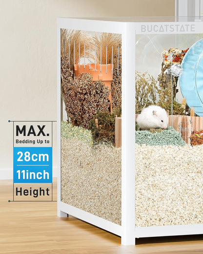 2026 BUCATSTATE Hamsterkäfig 3,0: Metall Rattenkäfig Kleintierkäfig Groß Stapelbar mit Einfacher Montage 120L x 60W x 62H cm für Nager, Mäuse, Zwerghamster (0,72m², Weiß)