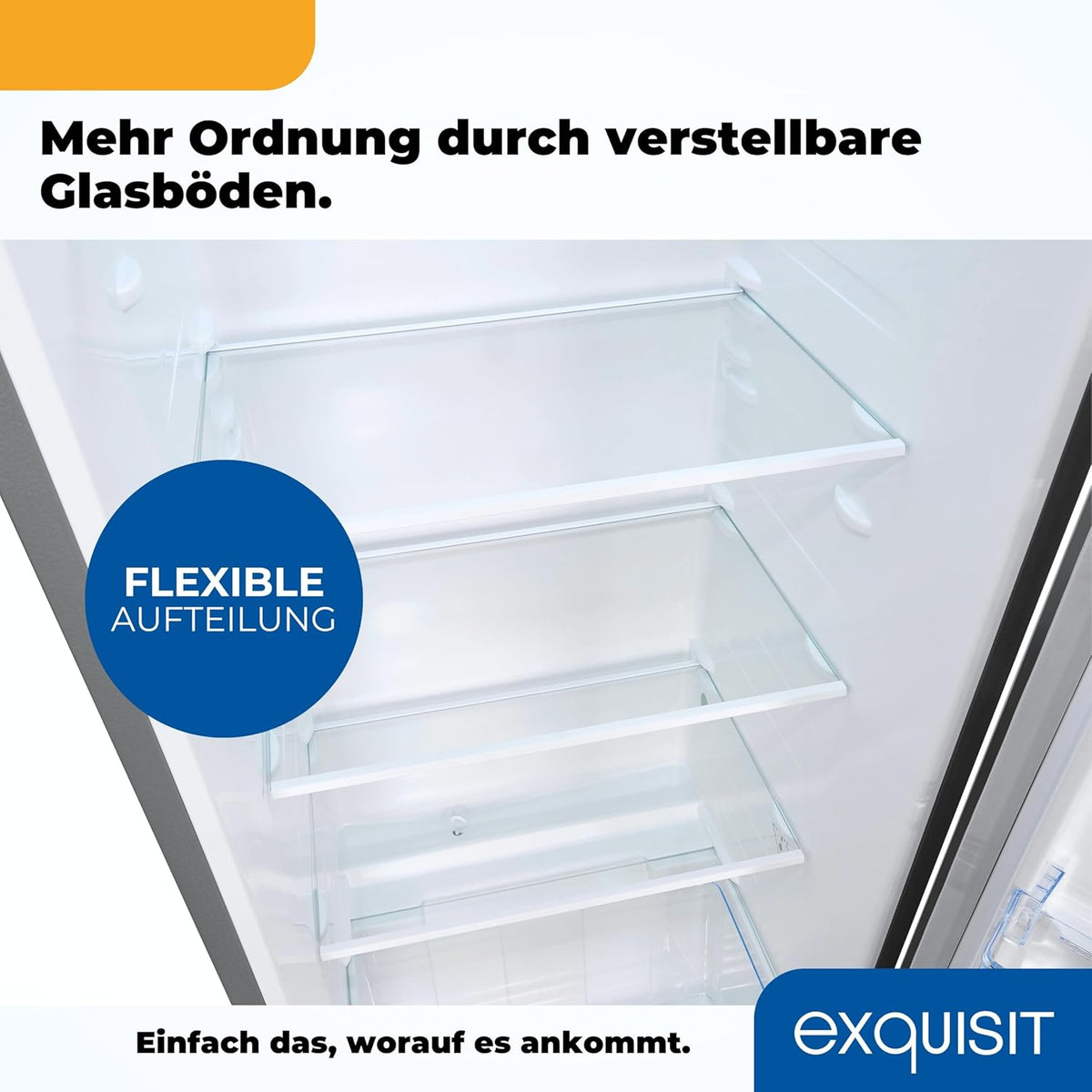 2026 Exquisit Kühlschrank ohne Gefrierfach, Großer Kühlschrank, 5 Ablagen, 242 Liter, Vollraumkühlschrank 143 cm hoch, KS5320-V-H-040E weiss