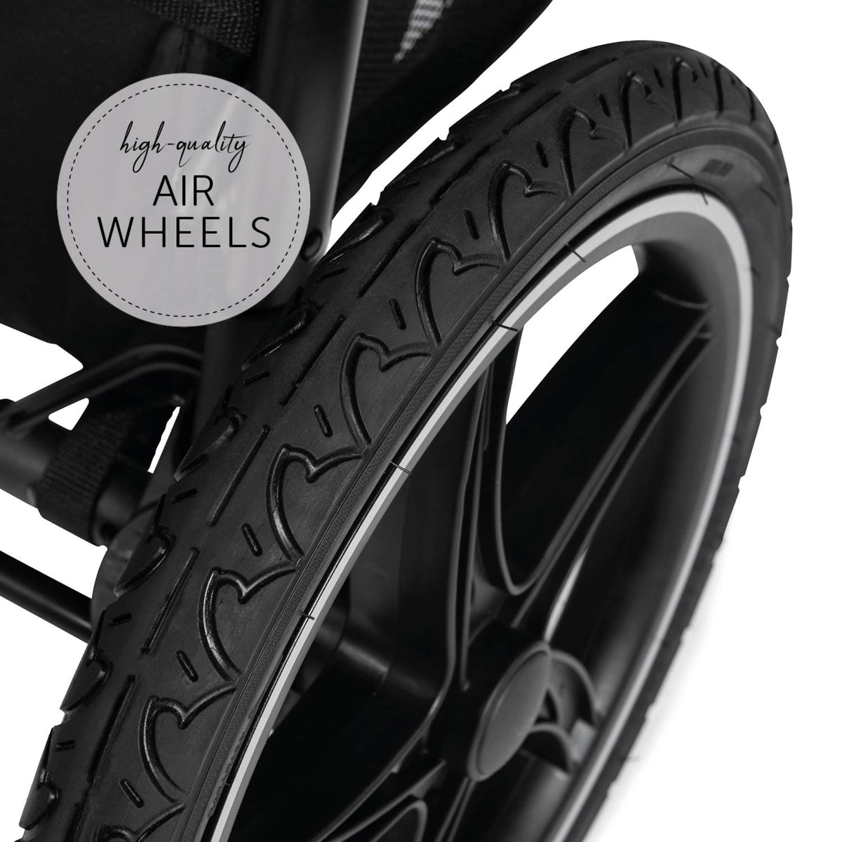 2026 hauck Kinderwagen Runner 2, Dreirad Buggy mit XL Lufträder für Kinder bis 22 kg, UV-Schutz 50+, Belüftungsfenster, Höhenverstellbar, Faltbar, XL Korb bis 3 kg, Liegefunktion (Black)