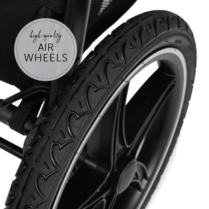 2026 hauck Kinderwagen Runner 2, Dreirad Buggy mit XL Lufträder für Kinder bis 22 kg, UV-Schutz 50+, Belüftungsfenster, Höhenverstellbar, Faltbar, XL Korb bis 3 kg, Liegefunktion (Black)