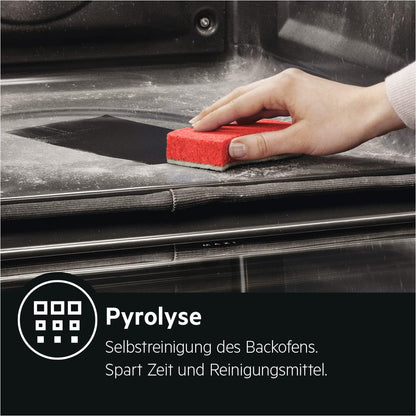 2026 AEG Einbaubackofen – Serie 5 Ringheißluft: Gleichmäßige Garergebnisse auf 3 Ebenen – Pyrolyse Selbstreinigung – 25 Automatikprogramme – LED-Touchdisplay – Schnellaufheizung – Schwarz – BPE53516AB