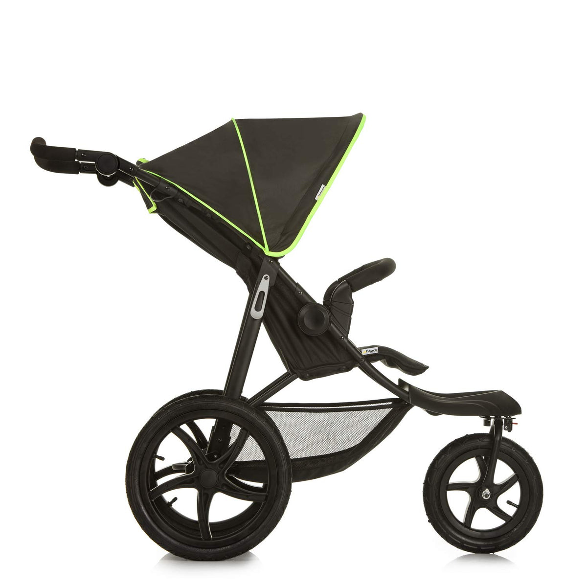 2026 hauck Kinderwagen Runner 2, Dreirad Buggy mit XL Lufträder für Kinder bis 22 kg, UV-Schutz 50+, Belüftungsfenster, Höhenverstellbar, Faltbar, XL Korb bis 3 kg, Liegefunktion (Black)