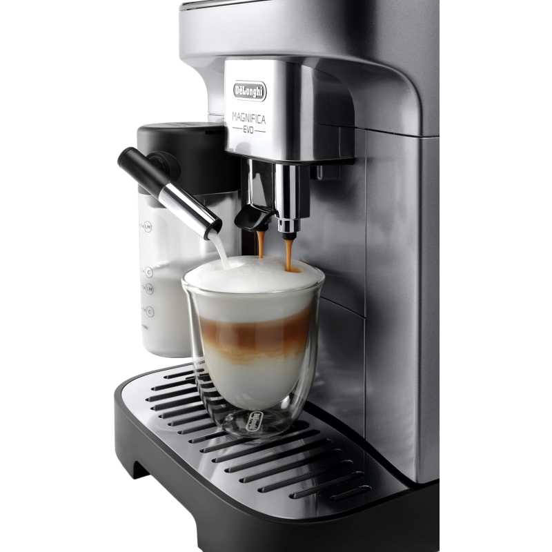 2026 De'Longhi Magnifica Evo ECAM 292.81.B Kaffeevollautomat mit LatteCrema Milchsystem, 7 Direktwahltasten für Cappuccino, Espresso und weitere Kaffeespezialitäten, 2-Tassen-Funktion, Schwarz