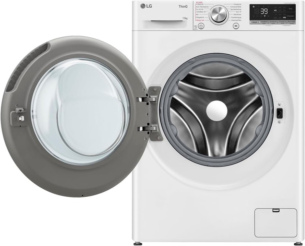 2026 LG F4WV7080, Klasse A, Frontlader-Waschmaschine 8 kg, 1400 U/Min, AI Direct Drive, Wi-Fi, Tiefenreinigung mit Dampf, Groe Kapazitt, TRIPLE A, Auentür aus Sicherheitsglas, 62 x 60 x 85 cm Wei