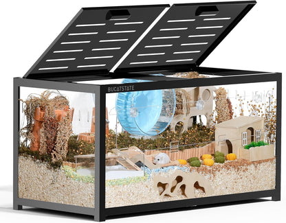 2026 BUCATSTATE Hamsterkäfig 3,0: Metall Rattenkäfig Kleintierkäfig Groß Stapelbar mit Einfacher Montage 120L x 60W x 62H cm für Nager, Mäuse, Zwerghamster (0,72m², Weiß)