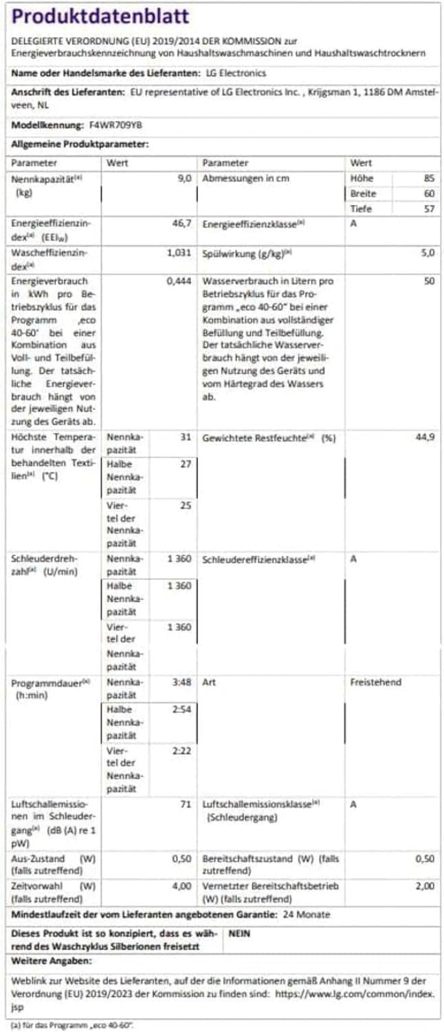2026 LG F4WV7080, Klasse A, Frontlader-Waschmaschine 8 kg, 1400 U/Min, AI Direct Drive, Wi-Fi, Tiefenreinigung mit Dampf, Groe Kapazitt, TRIPLE A, Auentür aus Sicherheitsglas, 62 x 60 x 85 cm Wei