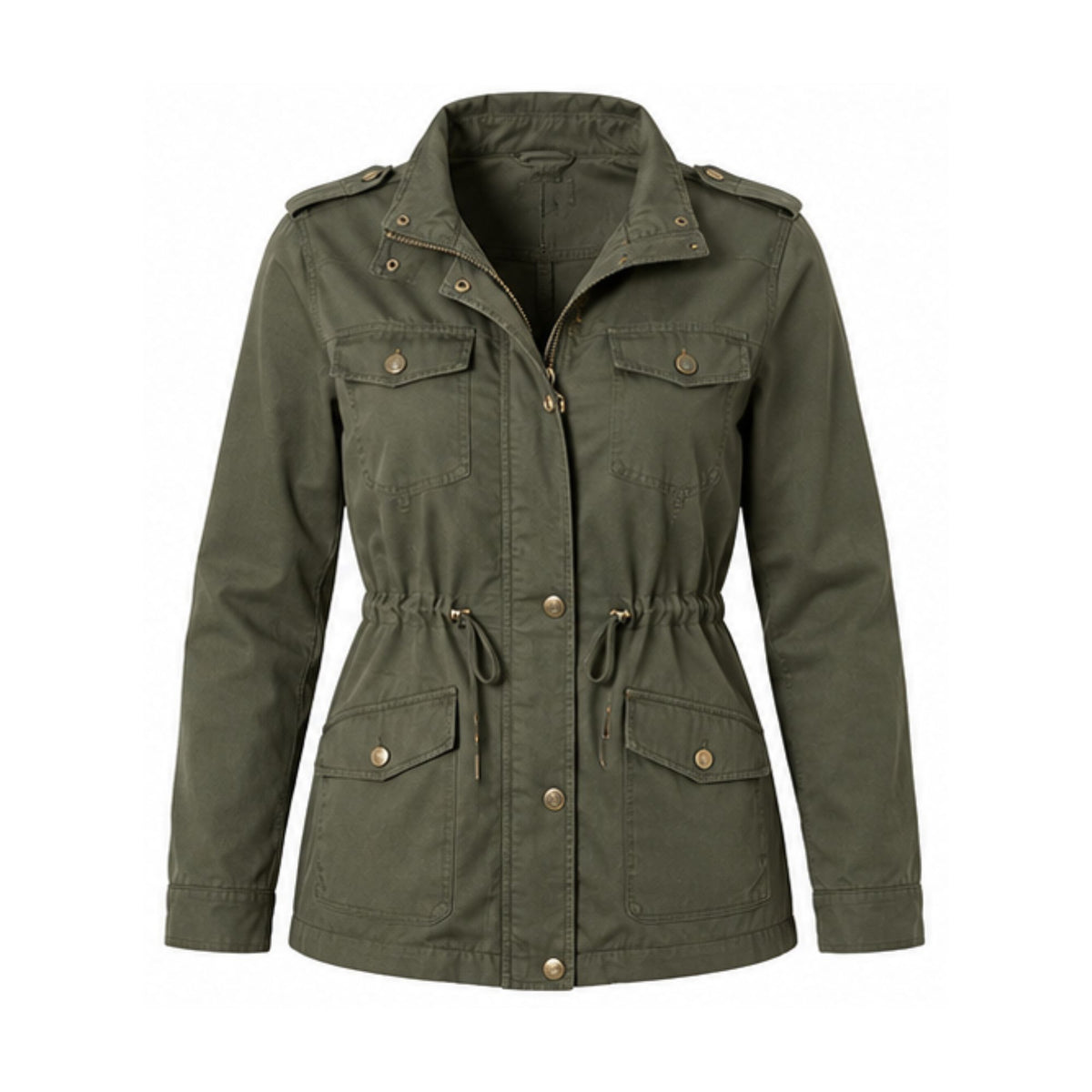 Damen Parka mit Tunnelzug, Pattentaschen und Kapuze