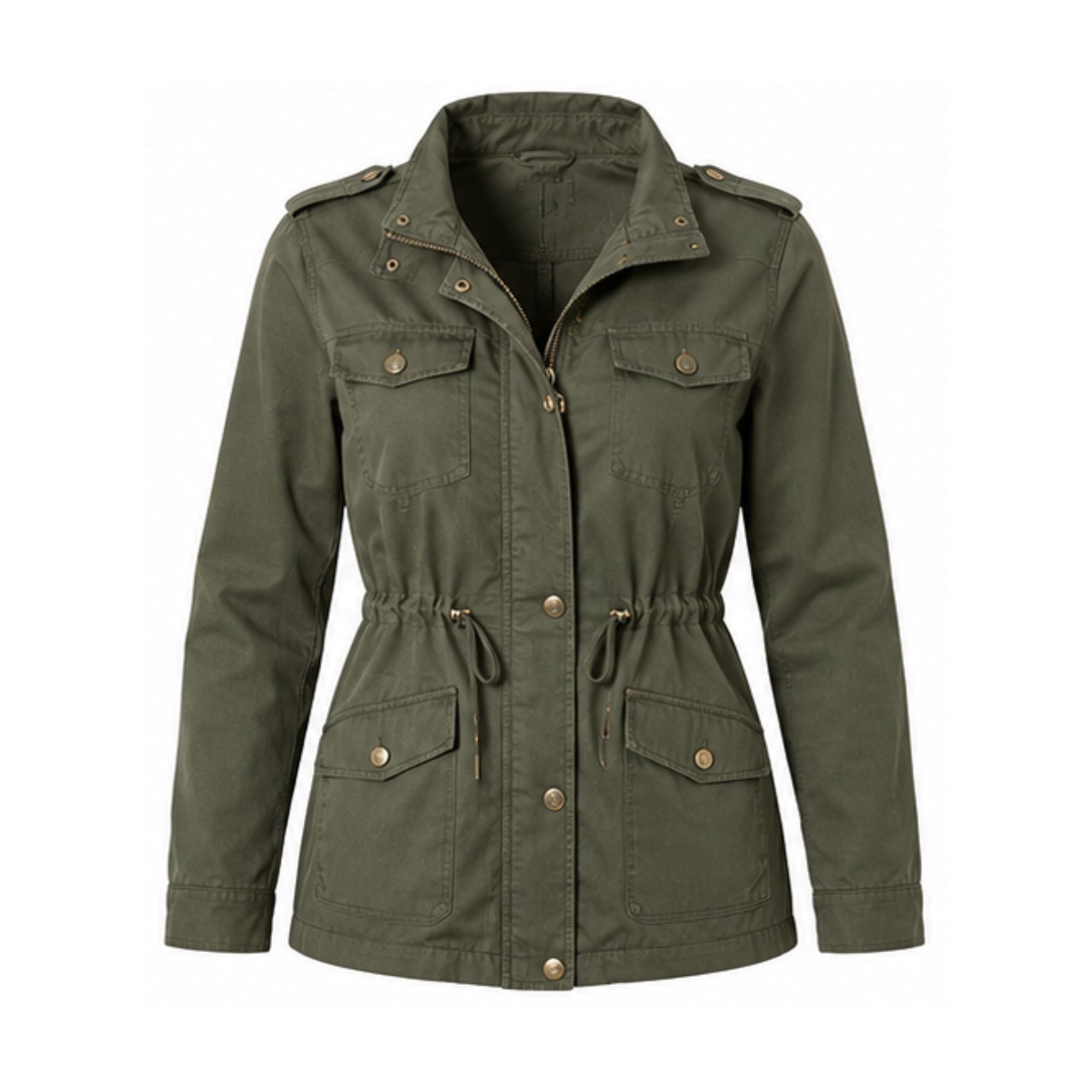 Damen Parka mit Tunnelzug, Pattentaschen und Kapuze
