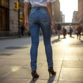 Damen Skinny-Jeans mit hohem Bund