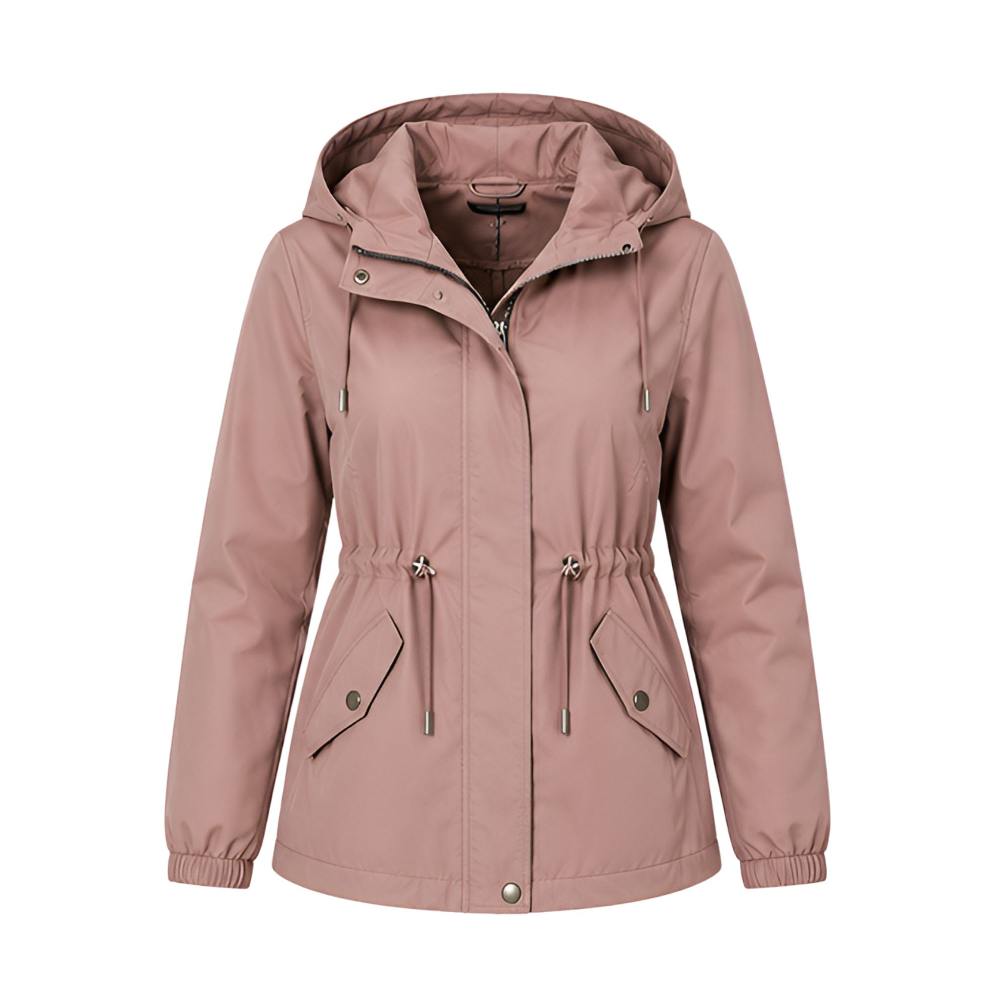 Damen Softshelljacke mit Kapuze, Tunnelzug und Reißverschluss