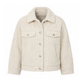 Damen Teddyjacke mit Hemdkragen und Knopfleiste