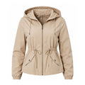 Damen Übergangsjacke mit Kapuze, Tunnelzug und Reißverschluss