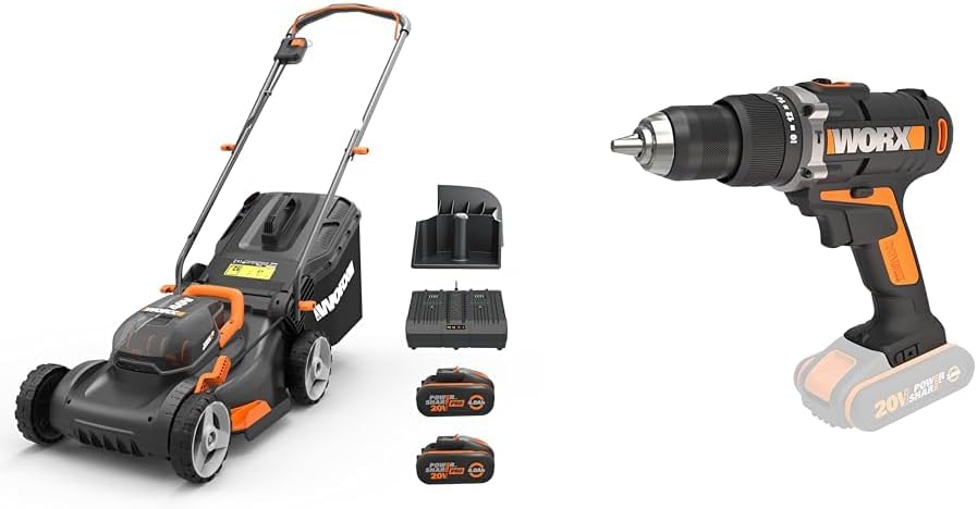 2026 WORX WG743E Akku-Rasenmäher 40V – Profi Rasenmäher mit Mulchfunktion & PowerShare Akku – Rasenmähen ohne Kabel – Ideal für Gärten bis zu 500m²