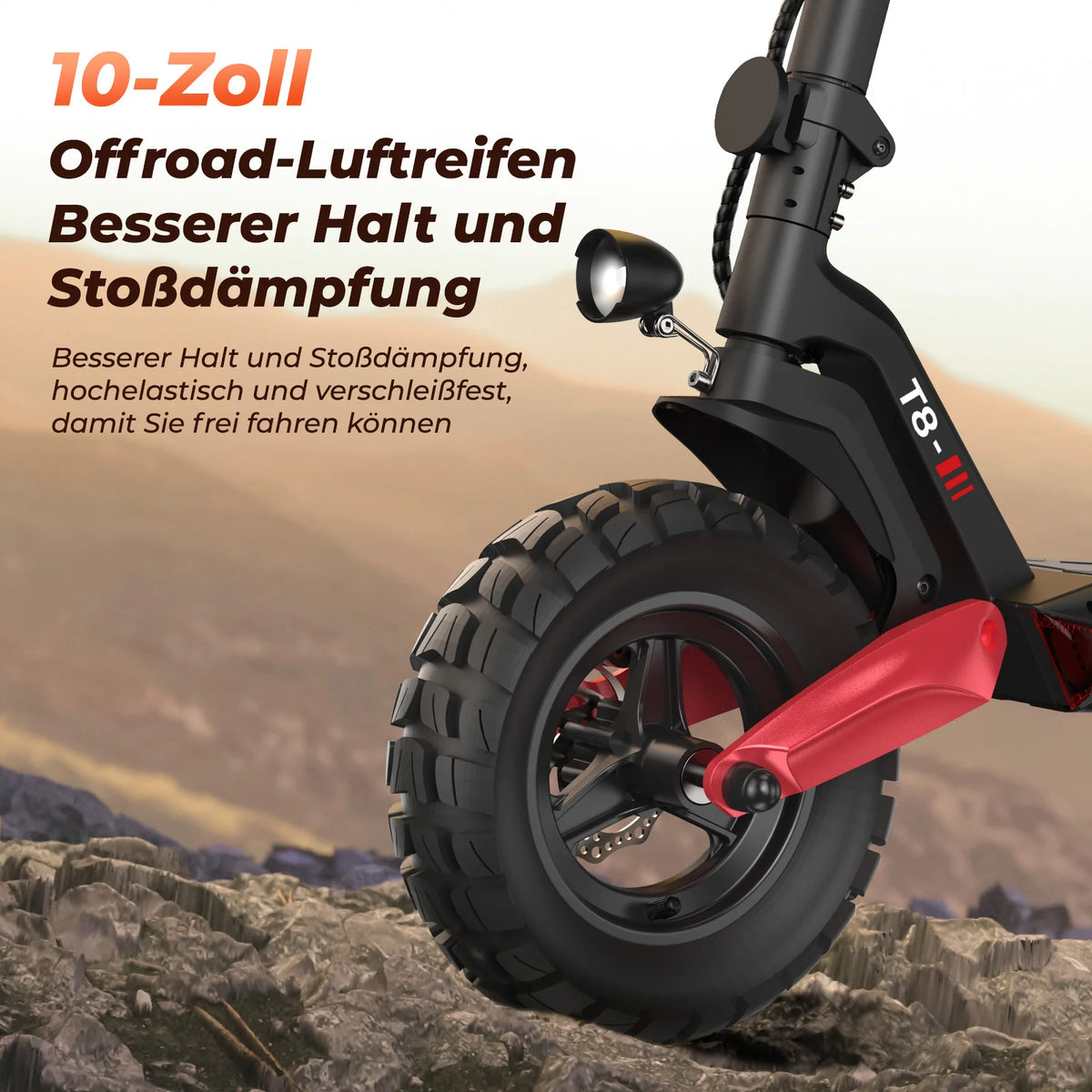 2026 T8 Offroad-E-Scooter Mit Straßenzulassung 1200W Motor 100KM Reichweite (ABE,eKFV)