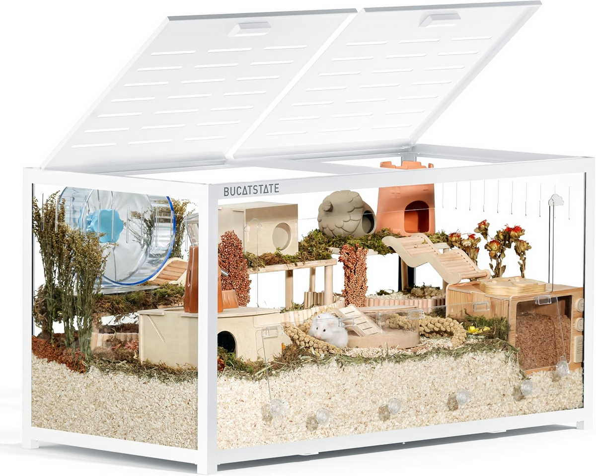 2026 BUCATSTATE Hamsterkäfig 3,0: Metall Rattenkäfig Kleintierkäfig Groß Stapelbar mit Einfacher Montage 120L x 60W x 62H cm für Nager, Mäuse, Zwerghamster (0,72m², Weiß)