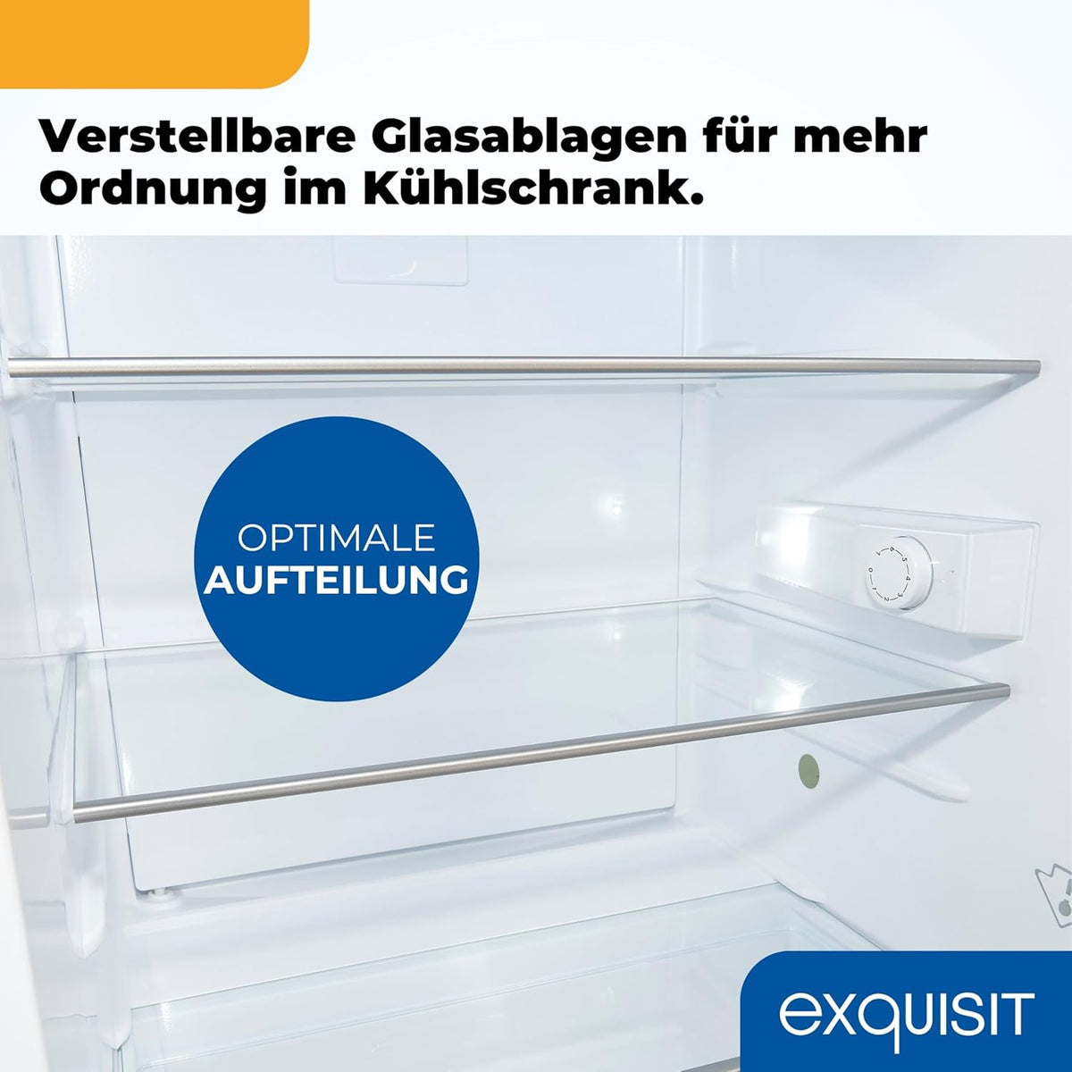 2026 Exquisit Kühlschrank ohne Gefrierfach, 133 Liter, Vollraumkühlschrank freistehend, Türanschlag Wechselbar, KS516-V-H-010D weiss