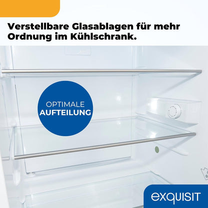 2026 Exquisit Kühlschrank ohne Gefrierfach, 133 Liter, Vollraumkühlschrank freistehend, Türanschlag Wechselbar, KS516-V-H-010D weiss