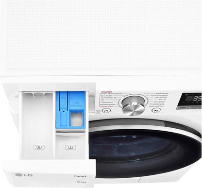 2026 LG F4WV7080, Klasse A, Frontlader-Waschmaschine 8 kg, 1400 U/Min, AI Direct Drive, Wi-Fi, Tiefenreinigung mit Dampf, Groe Kapazitt, TRIPLE A, Auentür aus Sicherheitsglas, 62 x 60 x 85 cm Wei
