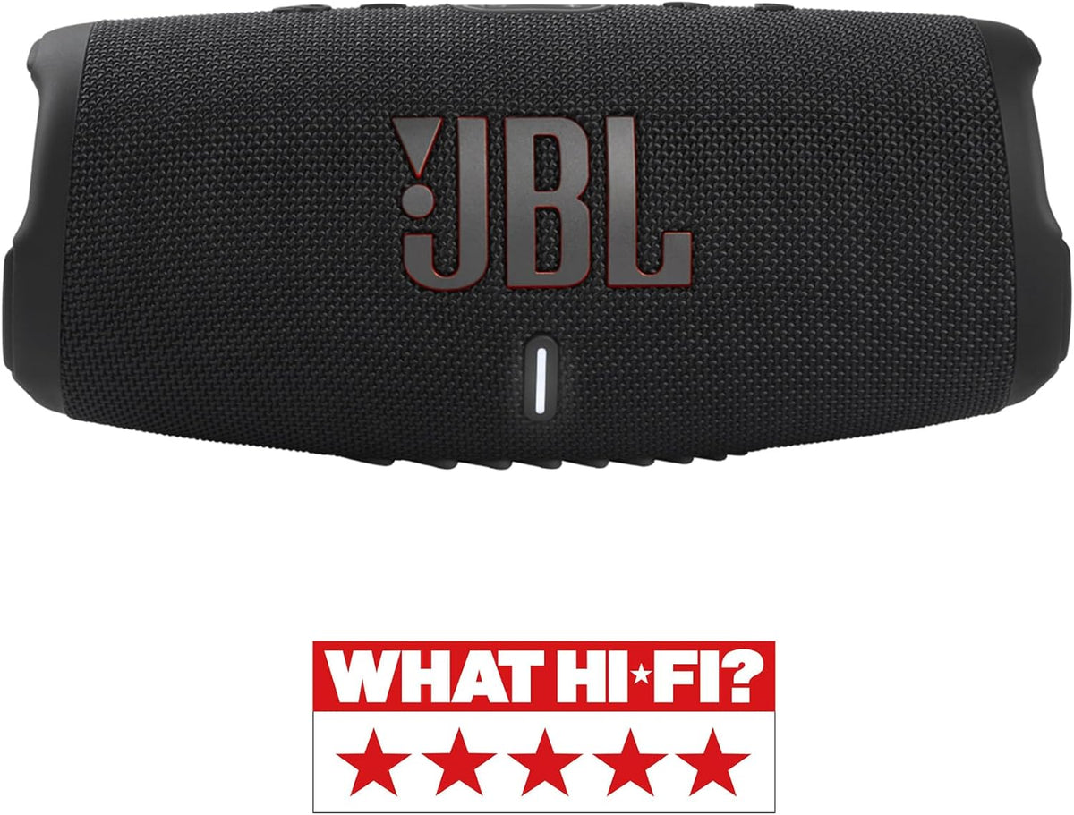 2026 JBL Charge 5 Bluetooth-Lautsprecher in Schwarz – Wasserfeste, portable Boombox mit integrierter Powerbank – Eine Akku-Ladung für bis zu 20 Stunden kabellosen Musikgenuss