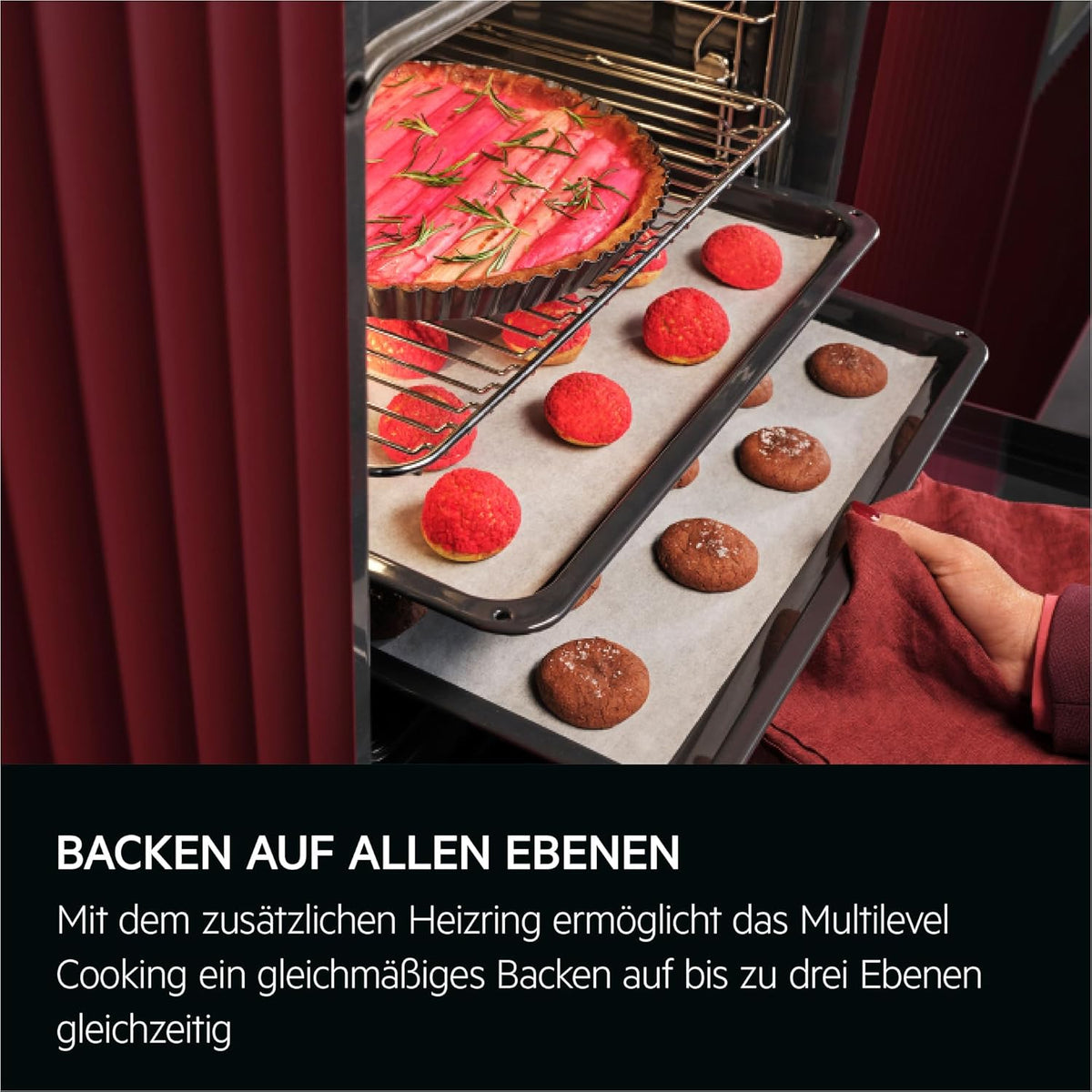 2026 AEG Einbaubackofen – Serie 5 Ringheißluft: Gleichmäßige Garergebnisse auf 3 Ebenen – Pyrolyse Selbstreinigung – 25 Automatikprogramme – LED-Touchdisplay – Schnellaufheizung – Schwarz – BPE53516AB