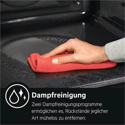 2026 AEG Einbaubackofen – Serie 5 Ringheißluft: Gleichmäßige Garergebnisse auf 3 Ebenen – Pyrolyse Selbstreinigung – 25 Automatikprogramme – LED-Touchdisplay – Schnellaufheizung – Schwarz – BPE53516AB