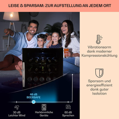 2026 Klarstein Mini Kühlschrank mit Glastür für Zimmer, Getrnkekühlschrank mit Verstellbaren Ablagen, Kleiner 80 Liter, Indoor/Outdoor Kühlschrank Leise