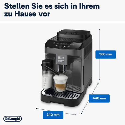 2026 De'Longhi Magnifica Evo ECAM 292.81.B Kaffeevollautomat mit LatteCrema Milchsystem, 7 Direktwahltasten für Cappuccino, Espresso und weitere Kaffeespezialitäten, 2-Tassen-Funktion, Schwarz