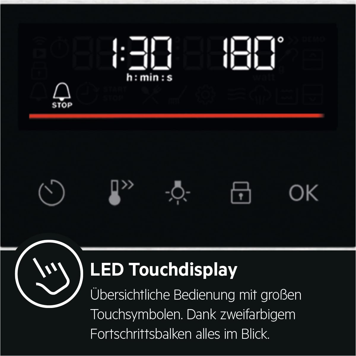 2026 AEG Einbaubackofen – Serie 5 Ringheißluft: Gleichmäßige Garergebnisse auf 3 Ebenen – Pyrolyse Selbstreinigung – 25 Automatikprogramme – LED-Touchdisplay – Schnellaufheizung – Schwarz – BPE53516AB