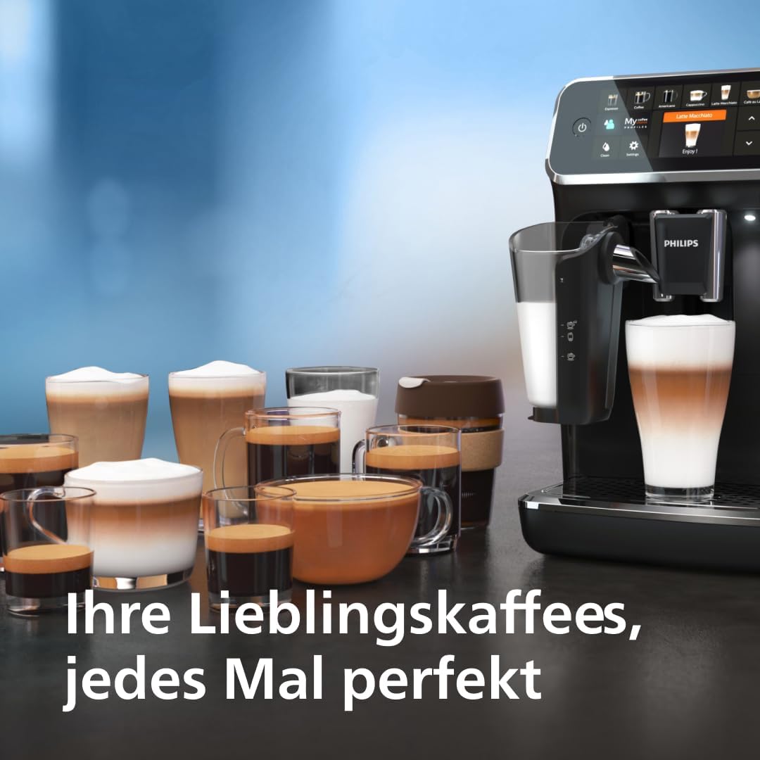 2026 Philips Serie 5400 Kaffeevollautomat - Genießen Sie 12 Getränke, schnell reinigendes LatteGo, intuitives TFT-Display, anpassbare Kaffeeeinstellungen, erstklassiges Küchendesign (EP5441/50)