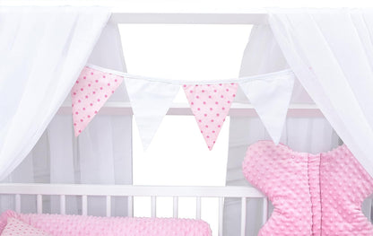 2026 Baby Delux Babybett Komplett Set Hausbett 60x120 cm weiß Schublade Rausfallschutz Kinderbett Matratze Bettwäsche Deko Set (Prince Stars)