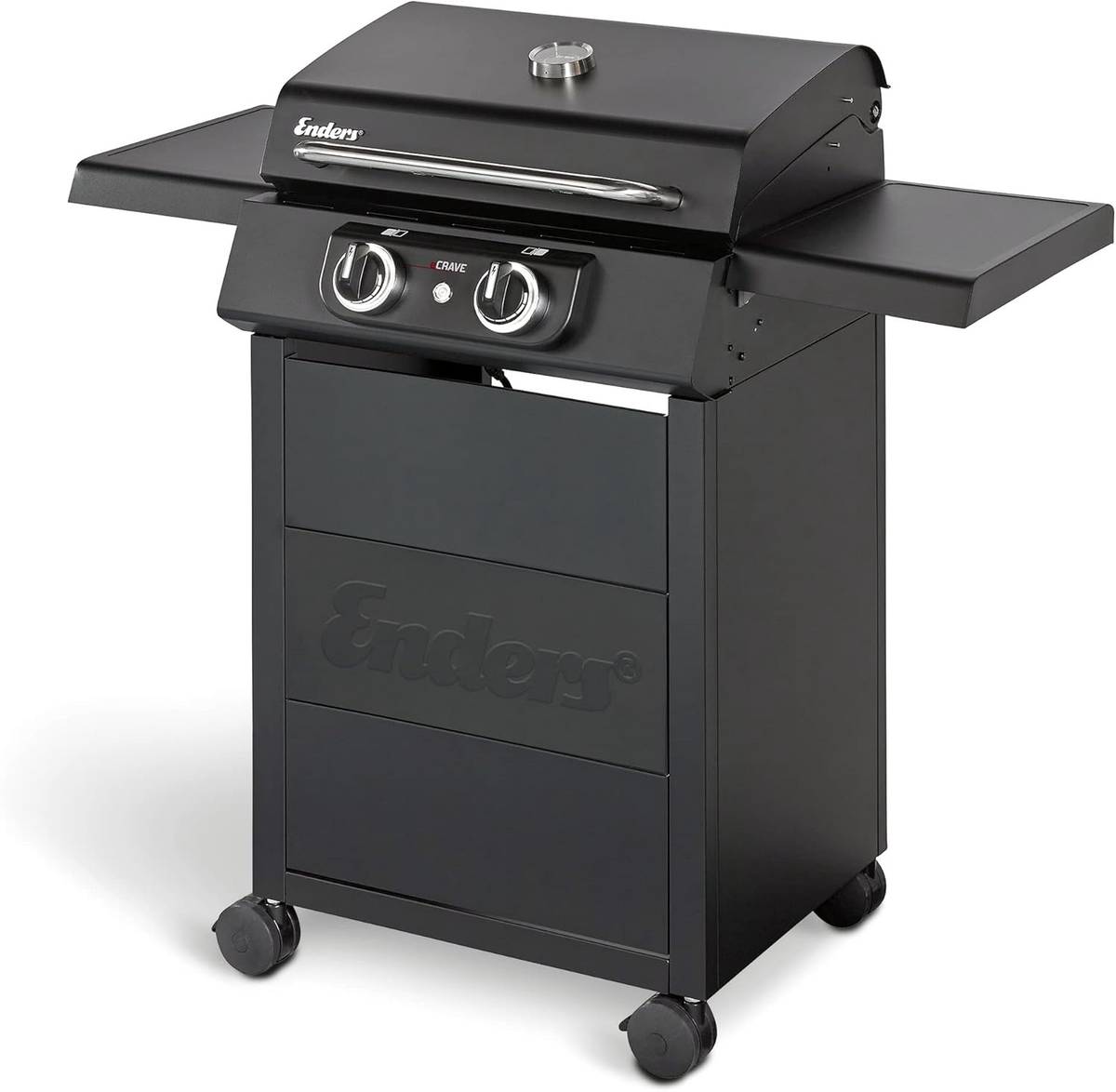 2026 Enders Elektrogrill eCRAVE 2, mit Gussrost, Grillwagen mit viel Stauraum, SIMPLE CLEAN™ Reinigungssystem, 2 leistungsstarke Heizelemente, formstabile Garhaube mit integriertem Thermometer #97116