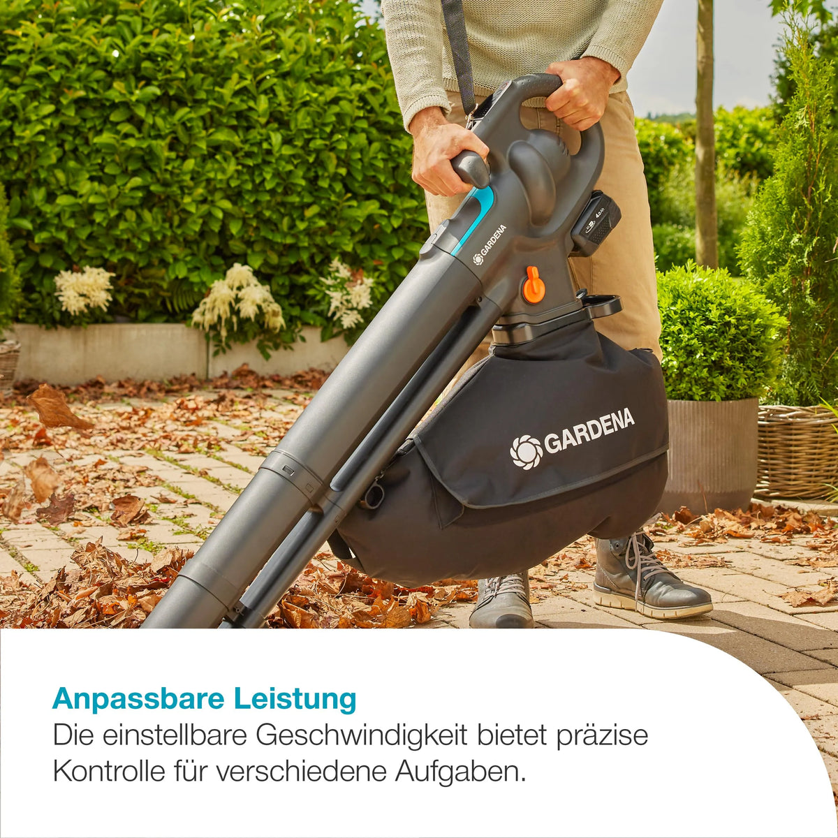 2026 Akku Laubsauger Bläser PowerJet 18V P4A Solo starker Luftstrom schneller Moduswechsel Fangsack 14895 55 Black