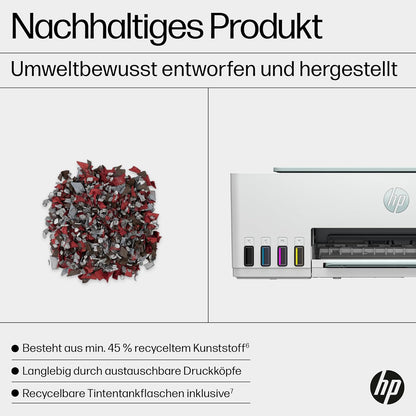 2026 HP Smart Tank 7605 4-in-1 Multifunktionsdrucker (WLAN; Duplex; ADF) – 3 Jahre Tinte inklusive, 3 Jahre Garantie, großer Tintentank, hohe Reichweite, Drucken in hoher Qualität