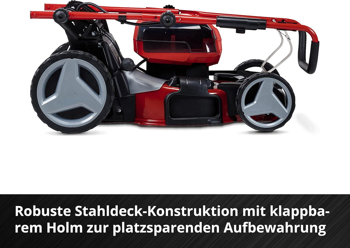 2026 Einhell Akku-Rasenmher GE-CM 36/47 S HW Li Kit Power X-Change (36 V, 47 cm Schnittbreite, bis 700 m, Brushless, Radantrieb, 75 L Fangkorb, inkl. 4x 4,0 Ah + 2x Twincharger)
