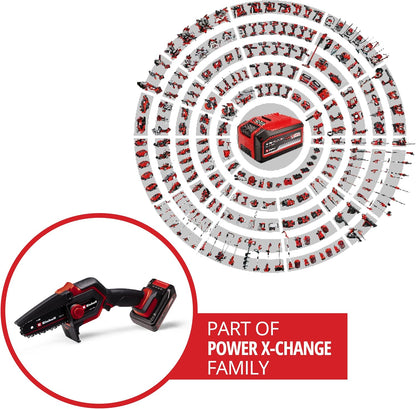 2026 Einhell Akku-Astkettensäge GE-PS 18/15 Li BL Kit Power X-Change (18 V, Brushless, 12,5 cm Schnittlänge, werkzeugloser Schwert-/Kettenwechsel, inkl. 2,5 Ah Akku, Ladegerät, E-Case S-F)