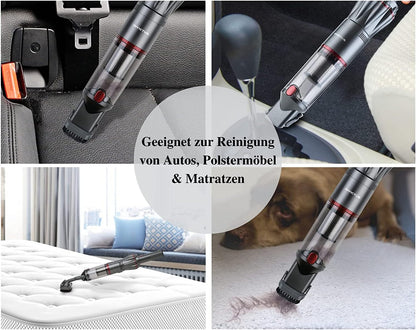 2026 Genius Neu Invictus One 1.0 Handstaubsauger 12-TLG grau - Handsauger beutellos & kabellos mit 11000PA | HEPA Filter, Lithium Ionen Akku, Tierhaarbürste, Behälter 180ml