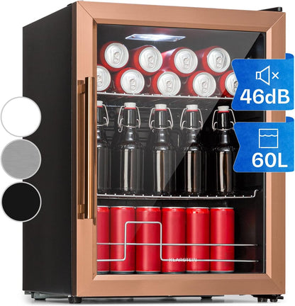 2026 Klarstein Mini Kühlschrank mit Glastür für Zimmer, Getrnkekühlschrank mit Verstellbaren Ablagen, Kleiner 80 Liter, Indoor/Outdoor Kühlschrank Leise