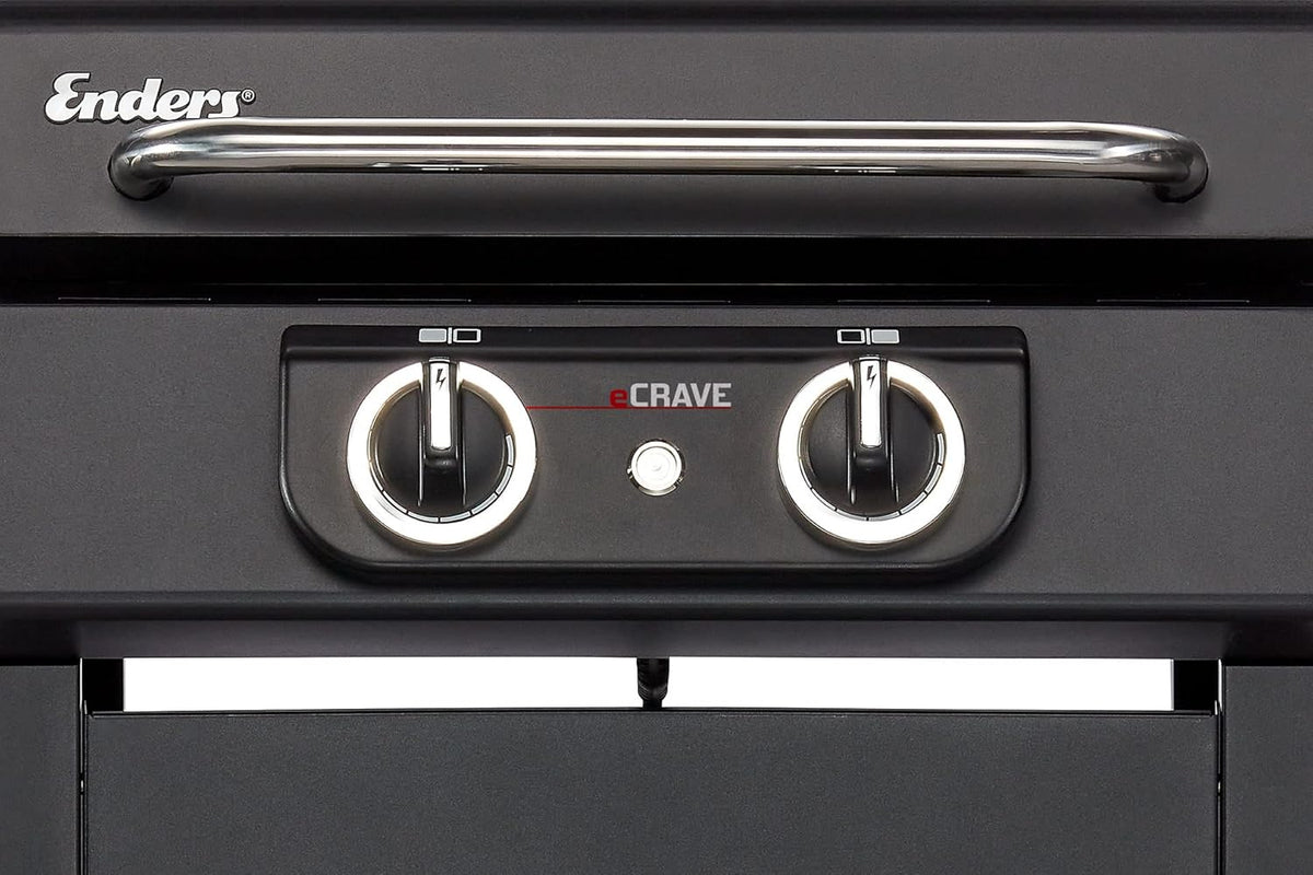 2026 Enders Elektrogrill eCRAVE 2, mit Gussrost, Grillwagen mit viel Stauraum, SIMPLE CLEAN™ Reinigungssystem, 2 leistungsstarke Heizelemente, formstabile Garhaube mit integriertem Thermometer #97116
