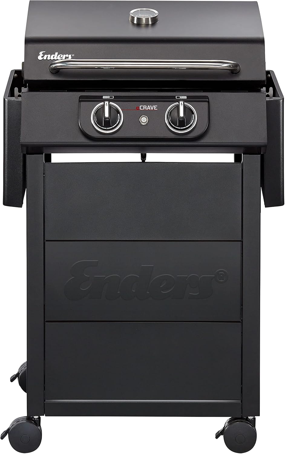 2026 Enders Elektrogrill eCRAVE 2, mit Gussrost, Grillwagen mit viel Stauraum, SIMPLE CLEAN™ Reinigungssystem, 2 leistungsstarke Heizelemente, formstabile Garhaube mit integriertem Thermometer #97116