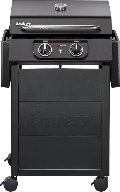 2026 Enders Elektrogrill eCRAVE 2, mit Gussrost, Grillwagen mit viel Stauraum, SIMPLE CLEAN™ Reinigungssystem, 2 leistungsstarke Heizelemente, formstabile Garhaube mit integriertem Thermometer #97116