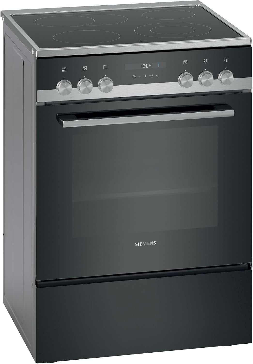 2026 Siemens HK9S5A240, iQ500, Freistehender Elektroherd, 60 cm, Schnellaufheizung, ecoClean Selbstreinigungshilfe, 3D Heißluft, Klapptür mit Softclose, cookControl 10 Automatikprogramme, Edelstahl