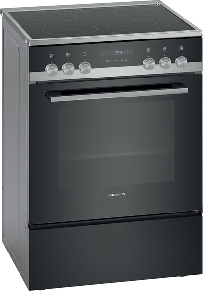 2026 Siemens HK9S5A240, iQ500, Freistehender Elektroherd, 60 cm, Schnellaufheizung, ecoClean Selbstreinigungshilfe, 3D Heißluft, Klapptür mit Softclose, cookControl 10 Automatikprogramme, Edelstahl