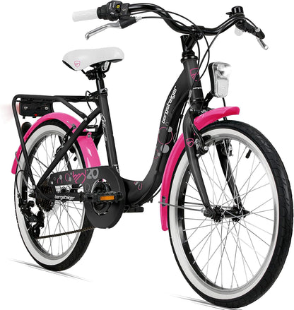 2026 Bergsteiger Atlantis 20, 24 Zoll Kinderfahrrad, geeignet für 6,7, 8, 9, 10, 11 Jahre, StVZO, Shimano Schaltung, Mädchen-Fahrrad mit Dynamo-Licht